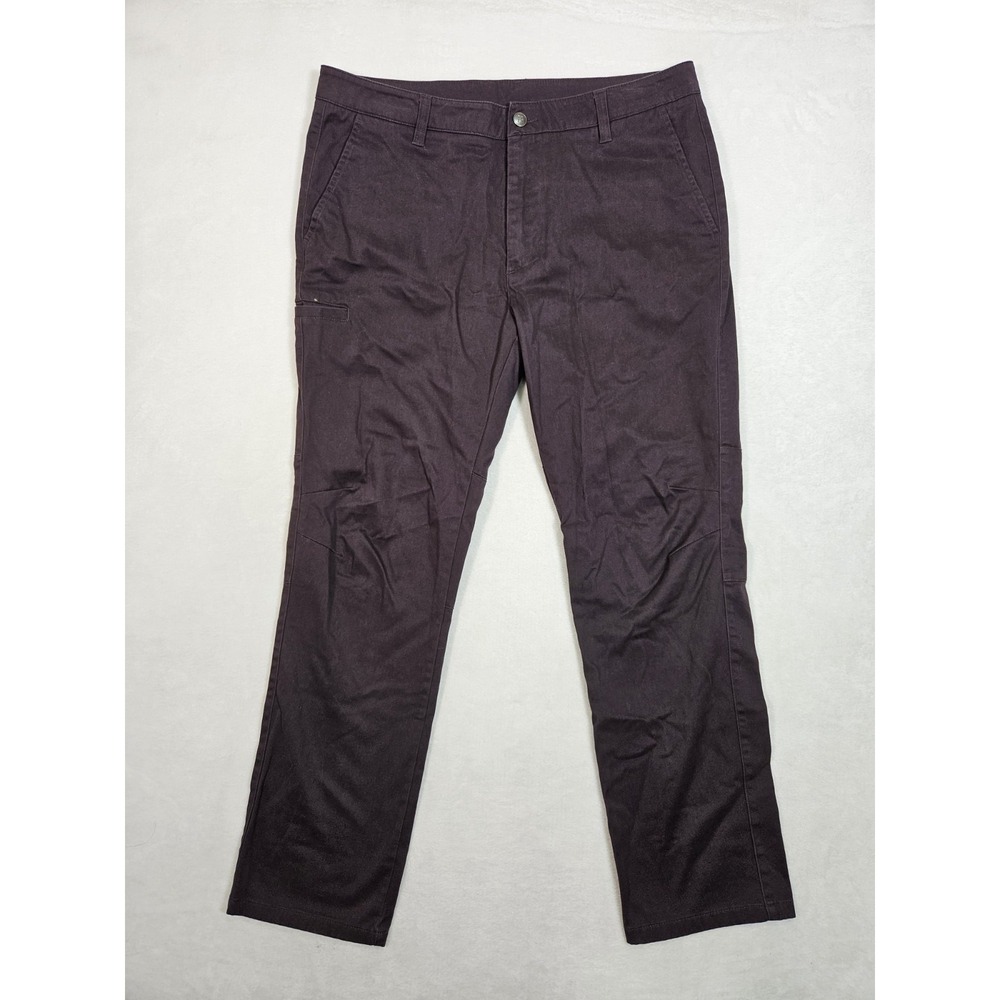 BYLT Classic Chino Pant Men's Large Maroon Straight Fit Wrinkle Free 35x29